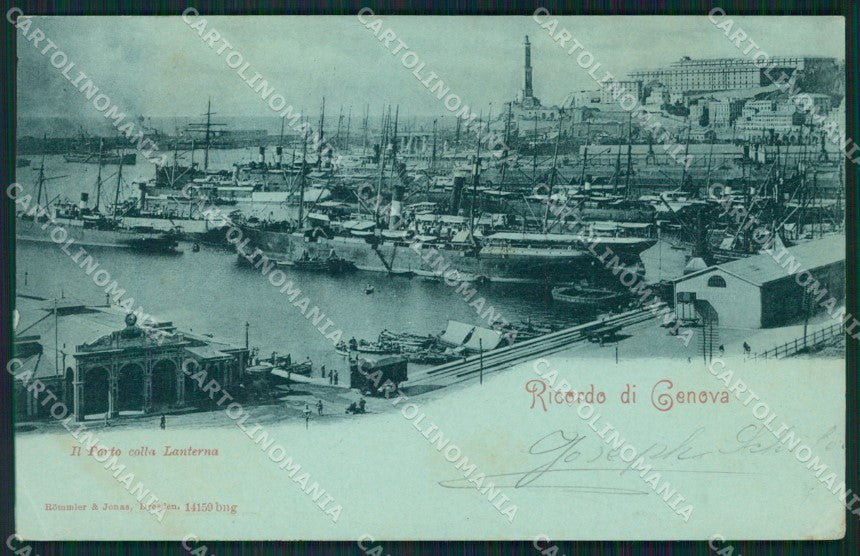 Genova Città Porto Lanterna PIEGHINE cartolina QZ5776 – fronte