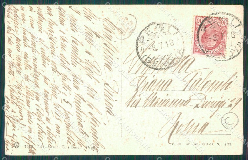 Genova Pegli Villa Pallavicini PIEGA cartolina QZ5785 – retro