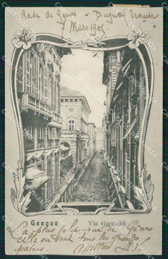 Genova Città Via Garibaldi cartolina QZ5789 – fronte