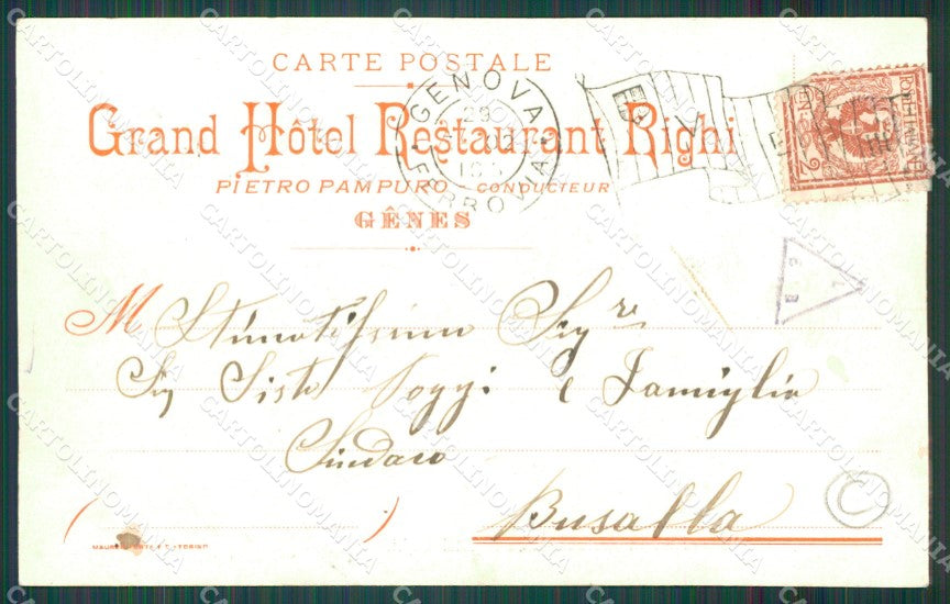 Genova Città Righi Pubblicitaria cartolina QZ5801 – retro