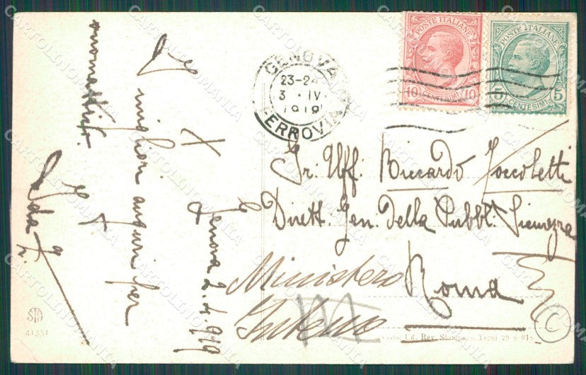 Genova Città Poggio Giovane Italia cartolina QZ5811 – retro