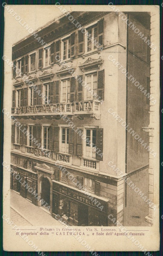Genova Città Via San Lorenzo PIEGHINA cartolina QZ5816 – fronte