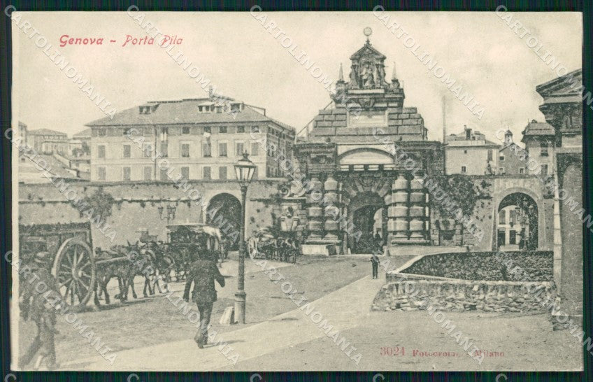 Genova Città Porta Pila Carretto cartolina QZ5822 – fronte