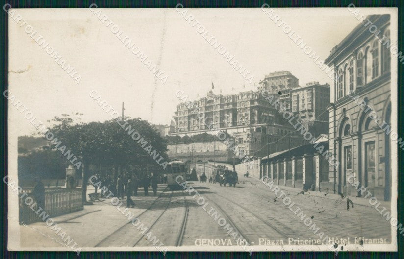 Genova Città Piazza Principe Tram STRAPPINO PIEGA Foto cartolina QZ5833 – fronte
