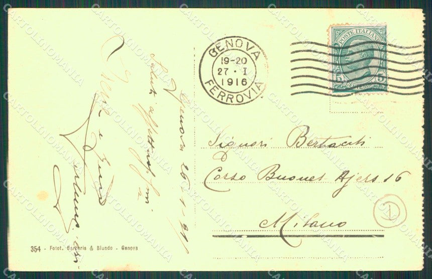 Genova Città Villetta di Negro cartolina QZ5846 – retro