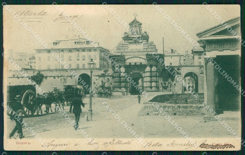 Genova Città Porta Pila Carrozze MACCHIA cartolina QZ5847 – fronte