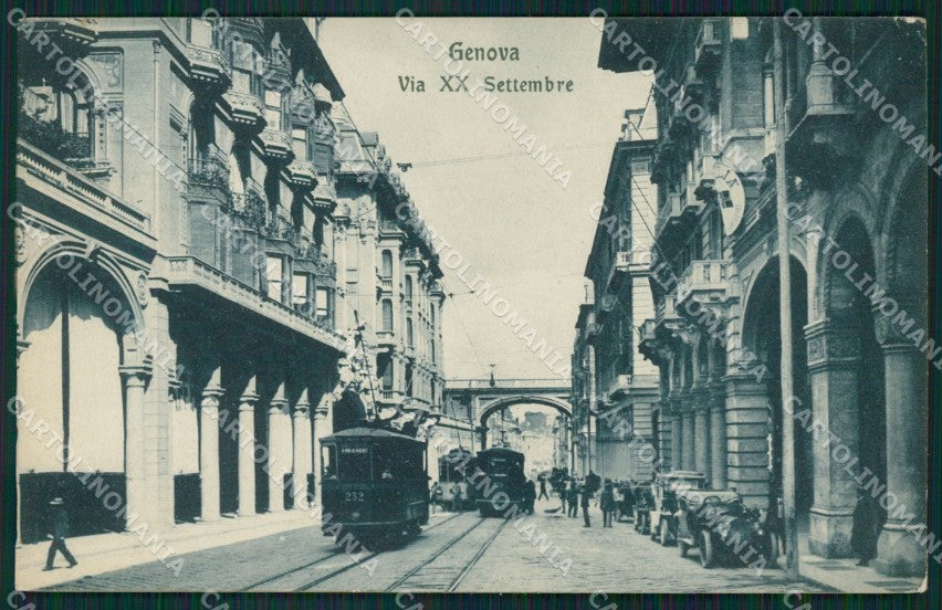 Genova Città XX Settembre Auto Tram cartolina QZ5857 – fronte