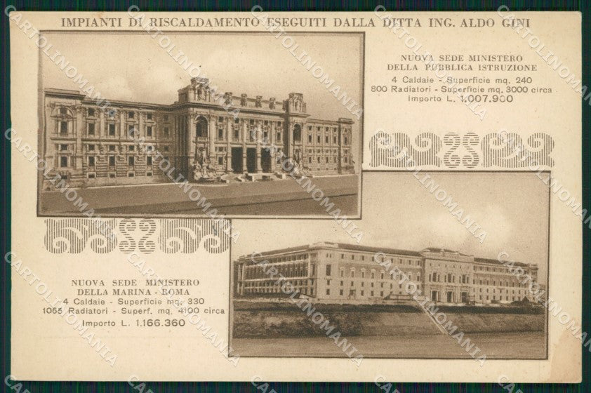 Genova Città Ing. Aldo Gini Impianti Riscaldamento cartolina QZ5859 – fronte