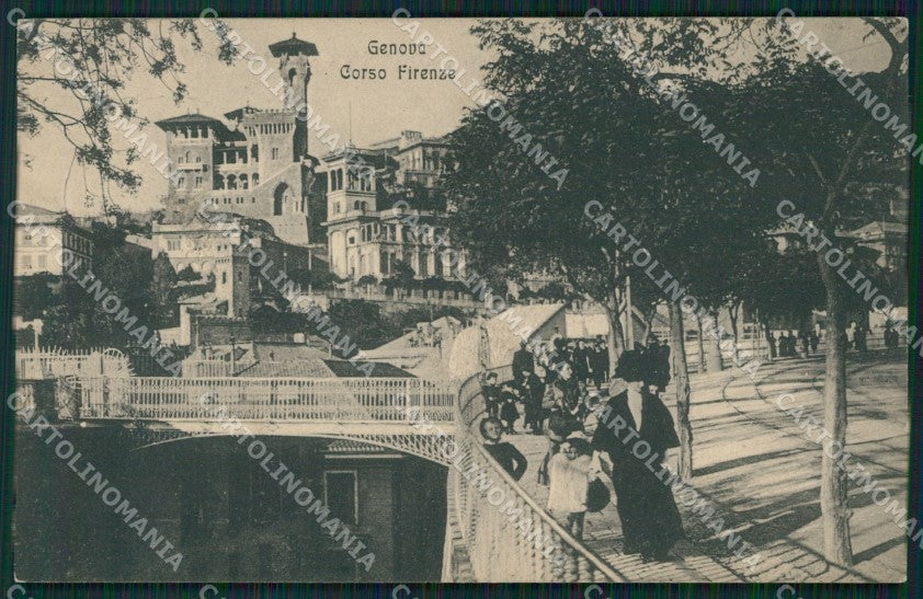 Genova Città Corso Firenze ABRASA cartolina QZ5871 – fronte