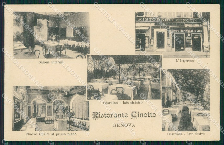 Genova Città Ristorante Cinotto Pubblicitaria PIEGA cartolina QZ5876 – fronte