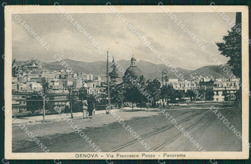 Genova Città Via Francesco Pozzo PIEGHINA cartolina QZ5882 – fronte