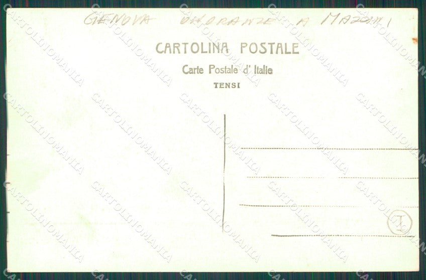 Genova Città Onoranze a Mazzini MACCHIA Foto cartolina QZ5902 – retro