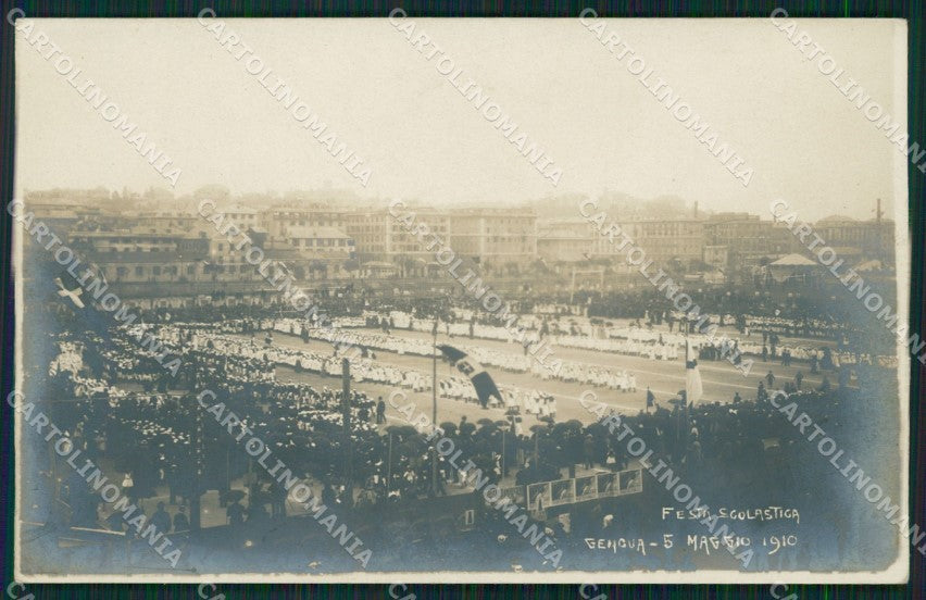 Genova Città Festa Scolastica 1910 Foto cartolina QZ5903 – fronte