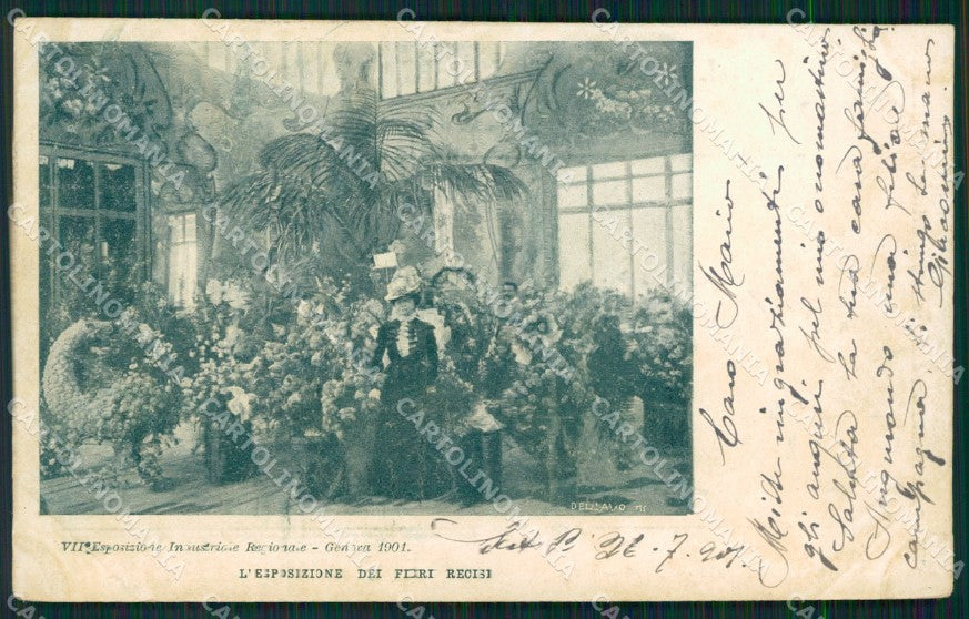 Genova Città Esposizione Industriale 1901 Fiori Recisi cartolina QZ5910 – fronte