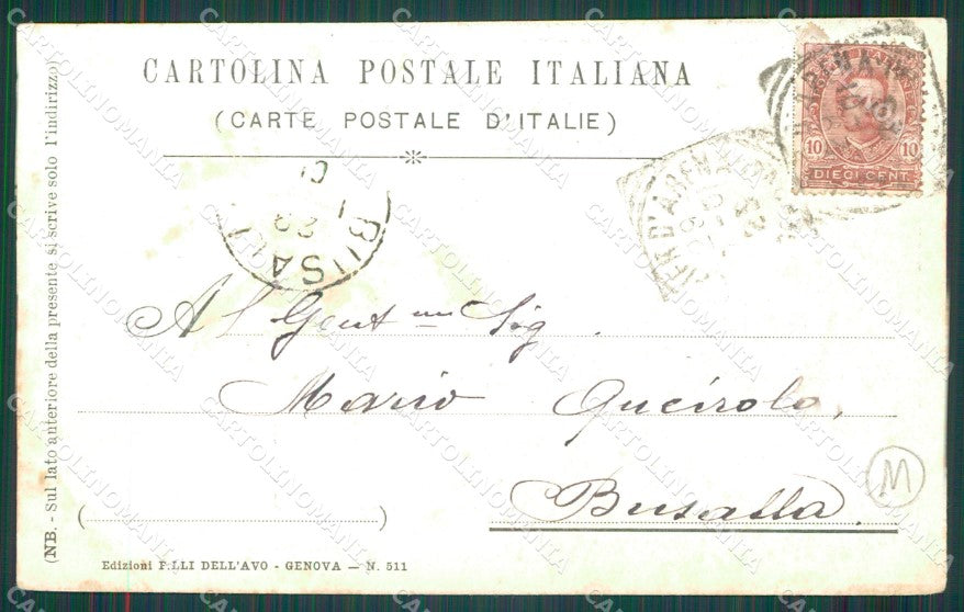 Genova Città Esposizione Industriale 1901 Fiori Recisi cartolina QZ5910 – retro