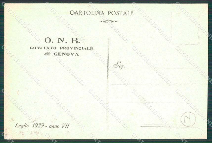Genova Città Fascismo Mussolini ONB cartolina QZ5913 – retro