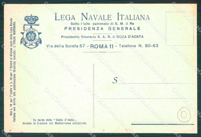 Genova Città Mussolini Piroscafo Esperia Lega Navale cartolina QZ5917 – retro