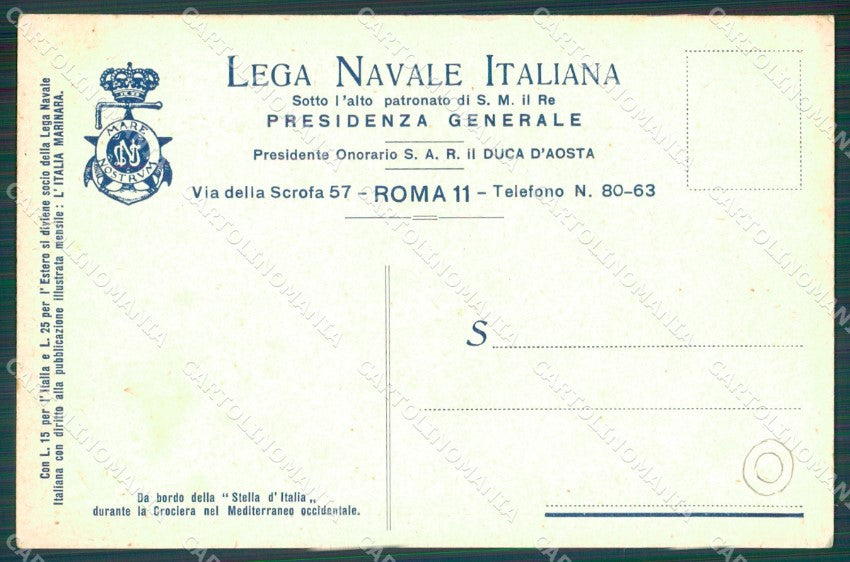 Genova Città Mussolini Piroscafo Esperia Lega Navale cartolina QZ5918 – retro