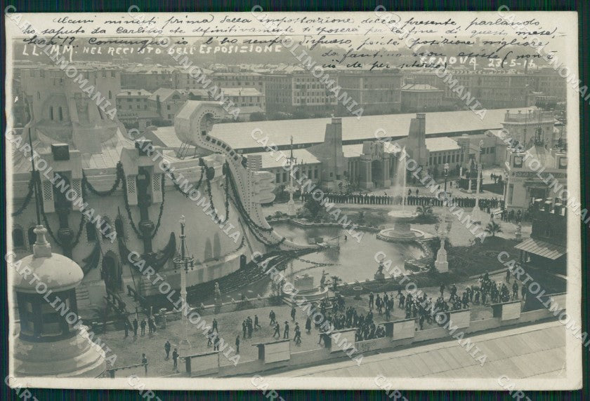 Genova Città Esposizione 1914 PIEGHINA Foto cartolina QZ5939 – fronte