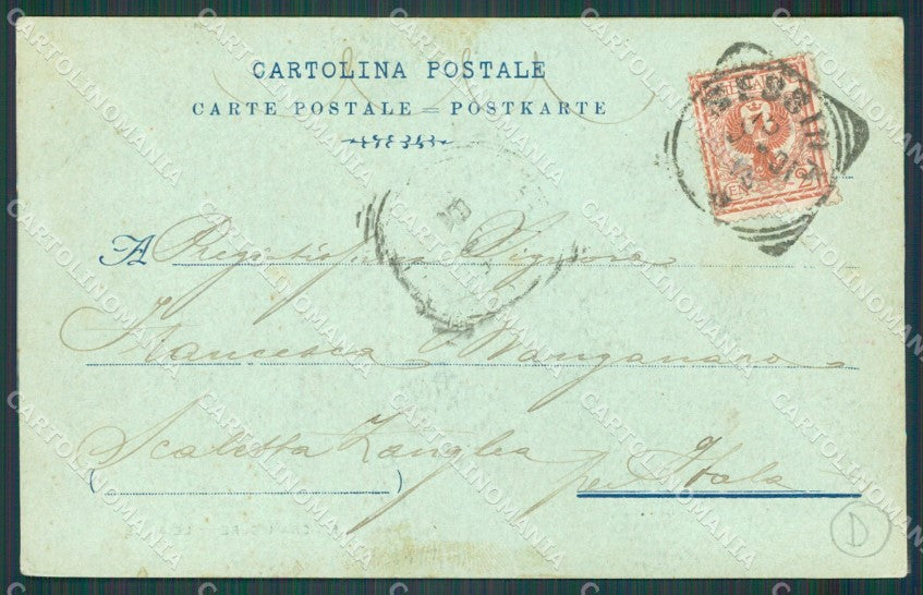 Genova Città Costumi Carretto Asini Chiaro di Luna cartolina QZ5967 – retro