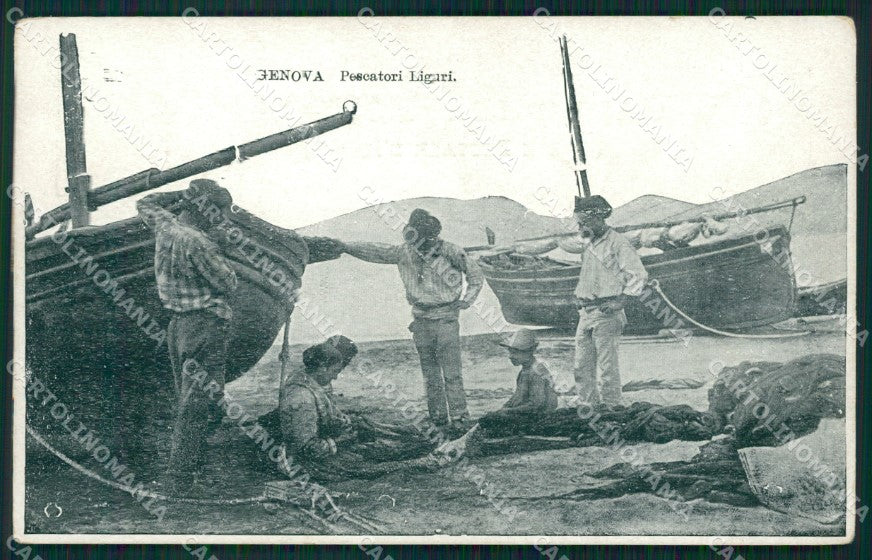 Genova Città Costumi Pescatori cartolina QZ5970 – fronte