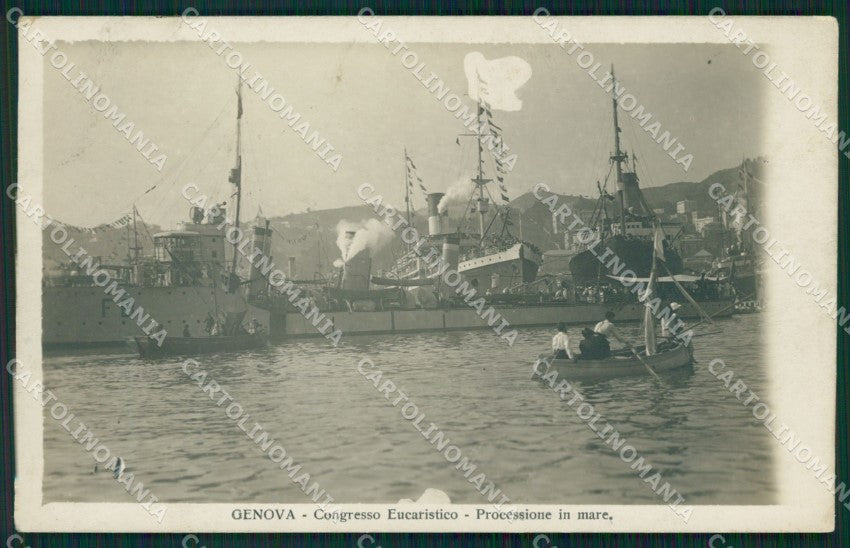 Genova Città Congresso Eucaristico Processione Navi Foto cartolina QZ5988 – fronte
