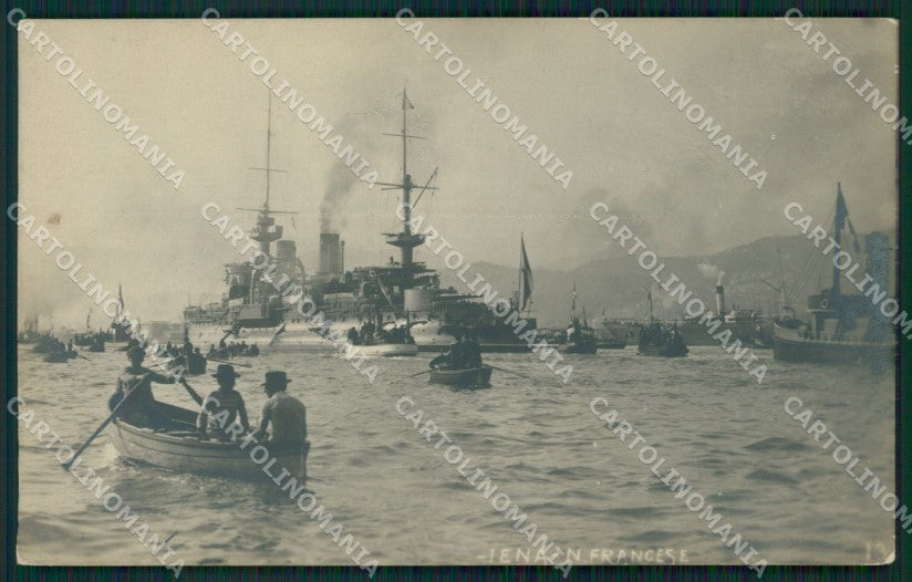 Genova Città Nave Francese Iena Marina Militare Foto cartolina QZ5995 – fronte