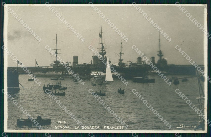 Genova Città Navi Francesi Sciutto Marina Militare ABRASA Foto cartolina QZ6003 – fronte
