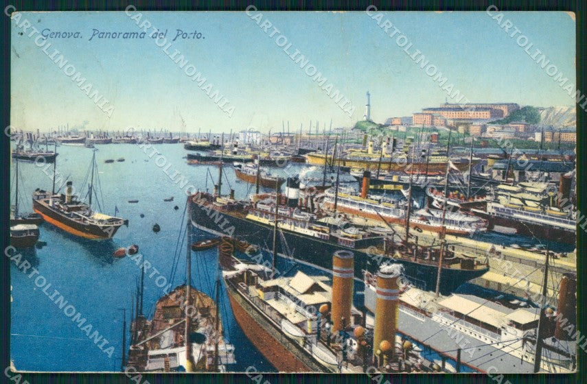 Genova Città Porto PIEGATA cartolina QZ6041 – fronte