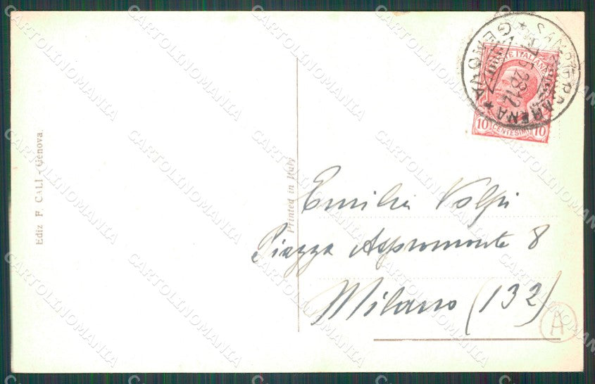 Genova Città Porto PIEGATA cartolina QZ6042 – retro