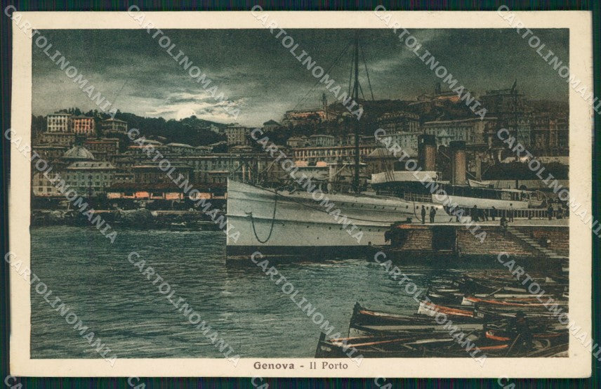 Genova Città Porto Chiaro di Luna cartolina QZ6051 – fronte