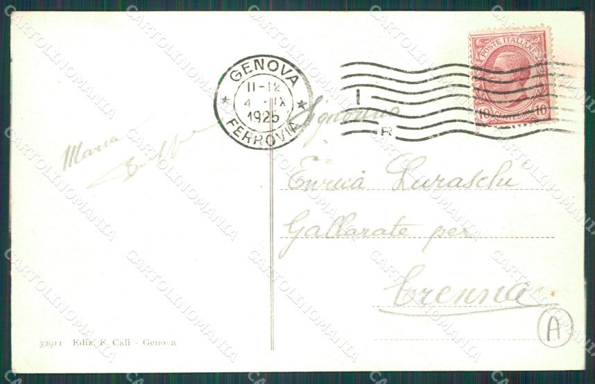 Genova Città Porto Chiaro di Luna cartolina QZ6051 – retro