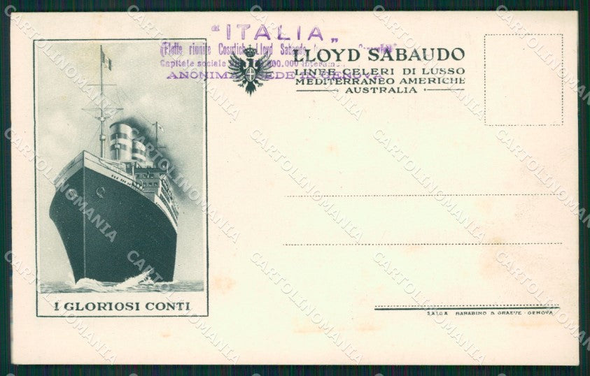Genova Città Nave Lloyd Sabaudo cartolina QZ6067 – fronte