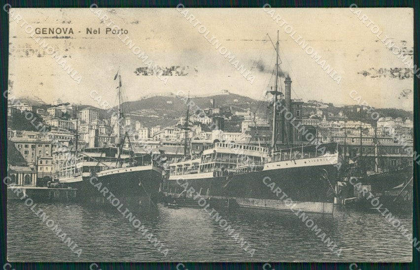 Genova Città Porto MACCHIA cartolina QZ6085 – fronte