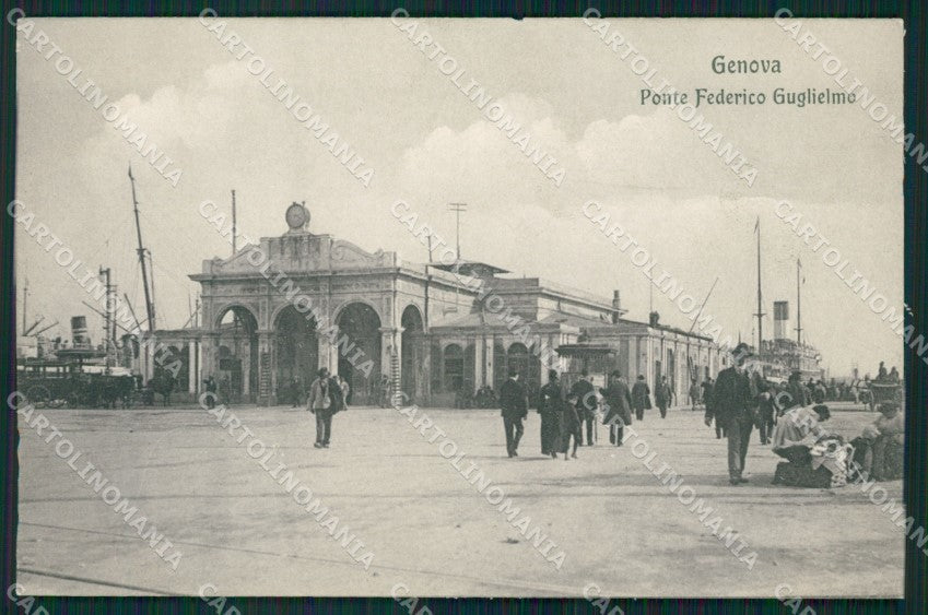 Genova Città Porto Ponte Federico Guglielmo cartolina QZ6115 – fronte