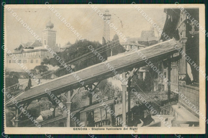 Genova Città Stazione Funicolare Righi PIEGHINA cartolina QZ6136 – fronte