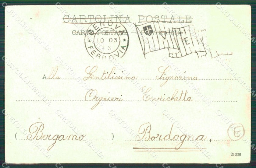 Genova Città Funicolare Elettrica Castellaccio PIEGHINA cartolina QZ6145 – retro