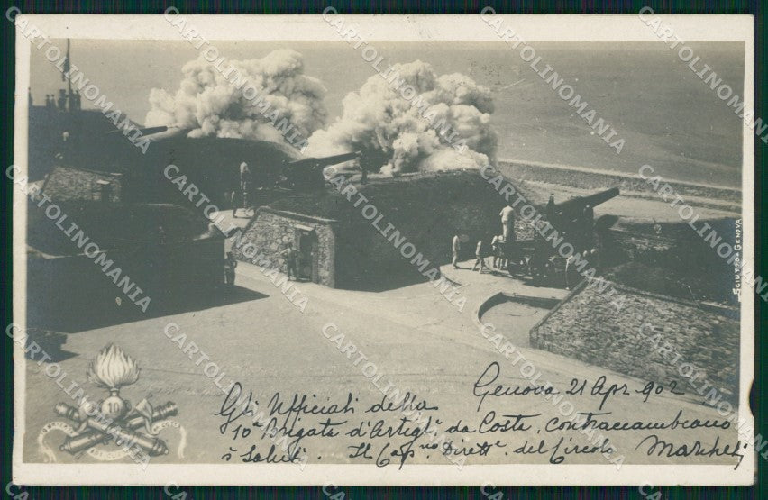 Genova Città Militari Artiglieria Sciutto ABRASA Foto cartolina QZ6182 – fronte