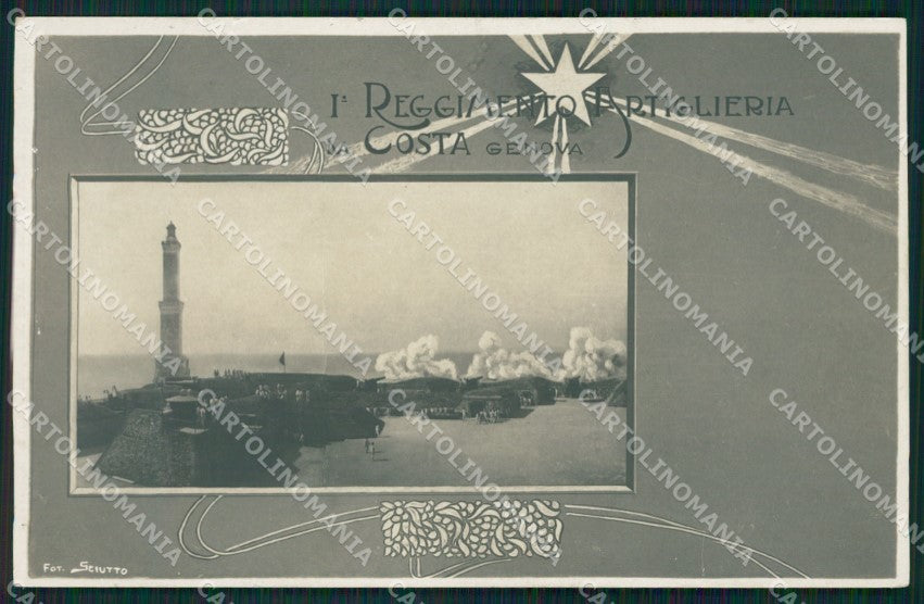 Genova Città Militari Artiglieria Sciutto NPG Foto cartolina QZ6183 – fronte