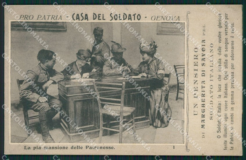 Genova Città Casa del Soldato Patronesse SCOLLATA cartolina QZ6191 – fronte