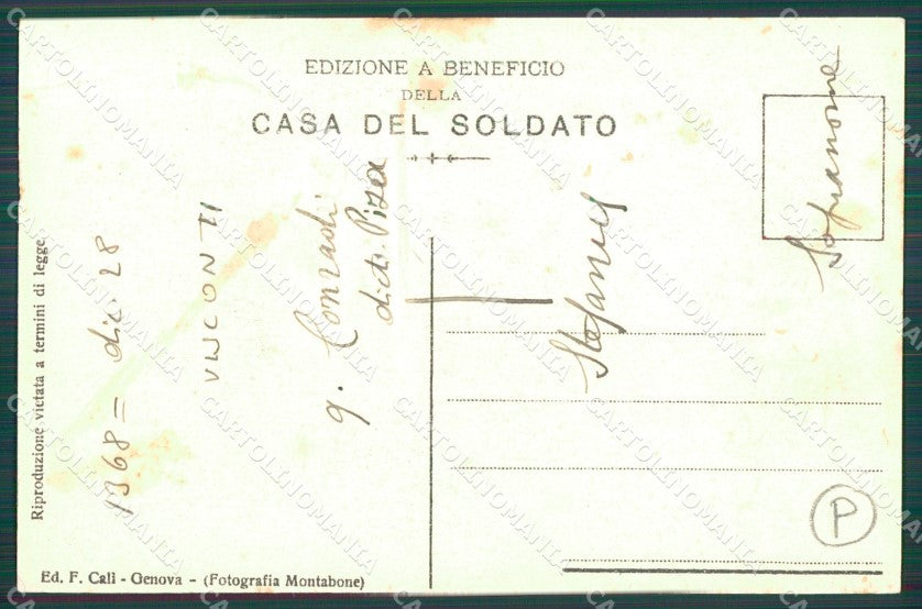 Genova Città Casa del Soldato cartolina QZ6194 – retro