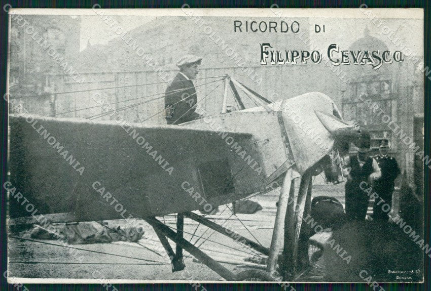 Genova Città Filippo Cevasco Ricordo di Aviazione cartolina QZ6197 – fronte