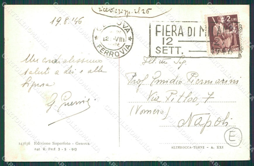 Genova Cornigliano Ligure Tram cartolina QZ6236 – retro
