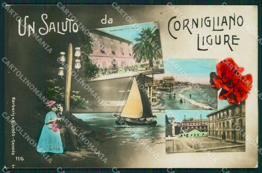Genova Cornigliano Ligure Saluti da Foto cartolina QZ6246 – fronte