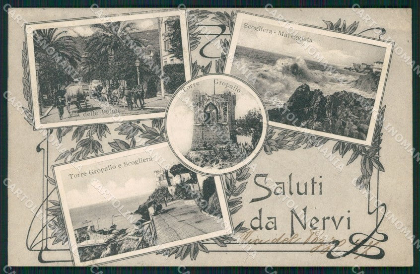 Genova Nervi Saluti da PIEGHINA cartolina QZ6264 – fronte