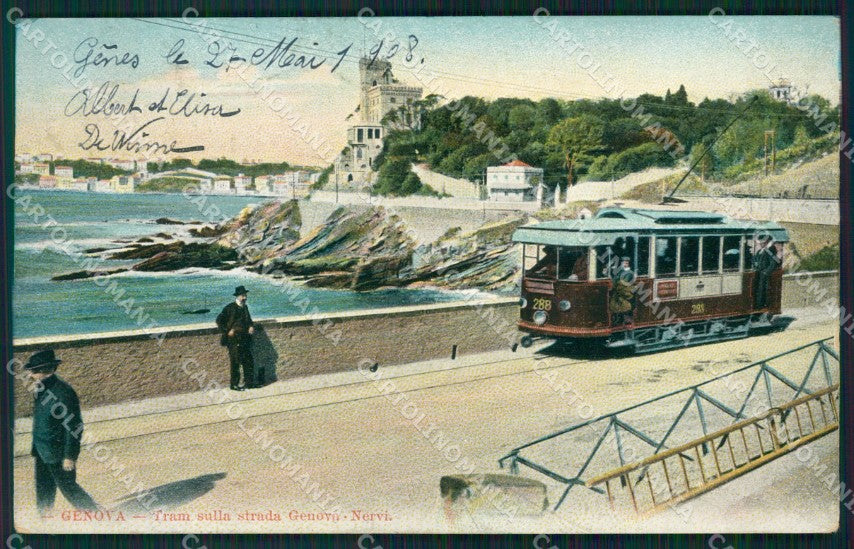 Genova Nervi Tram Genova Nervi cartolina QZ6265 – fronte