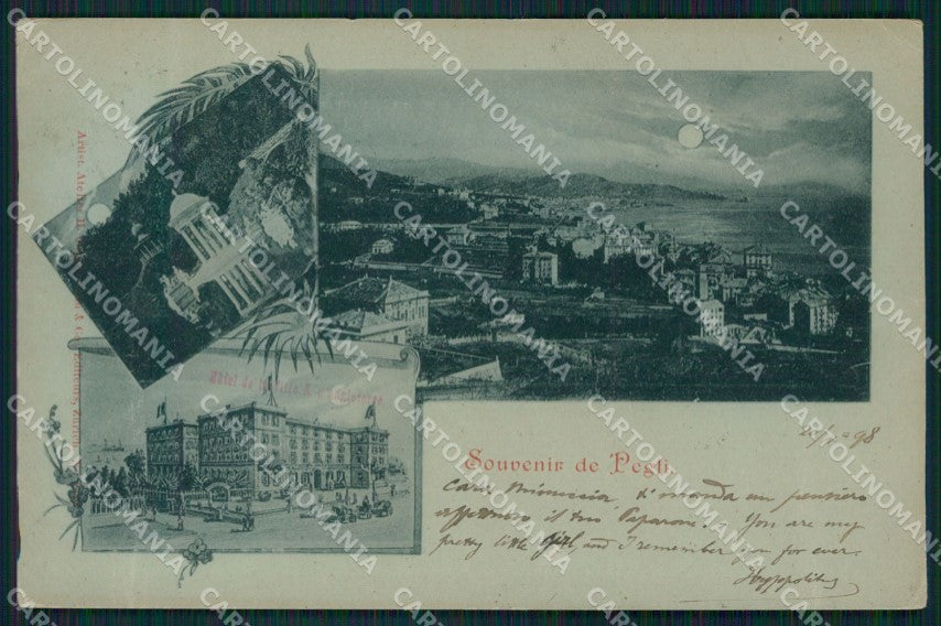 Genova Pegli Chiaro di Luna Gruss cartolina QZ6287 – fronte
