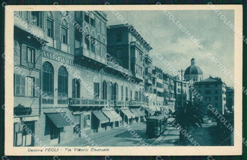 Genova Pegli Tram PIEGA cartolina QZ6293 – fronte