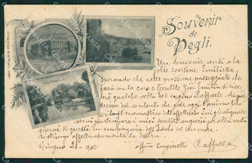 Genova Pegli Gruss SCOLLATA PIEGHE cartolina QZ6306 – fronte