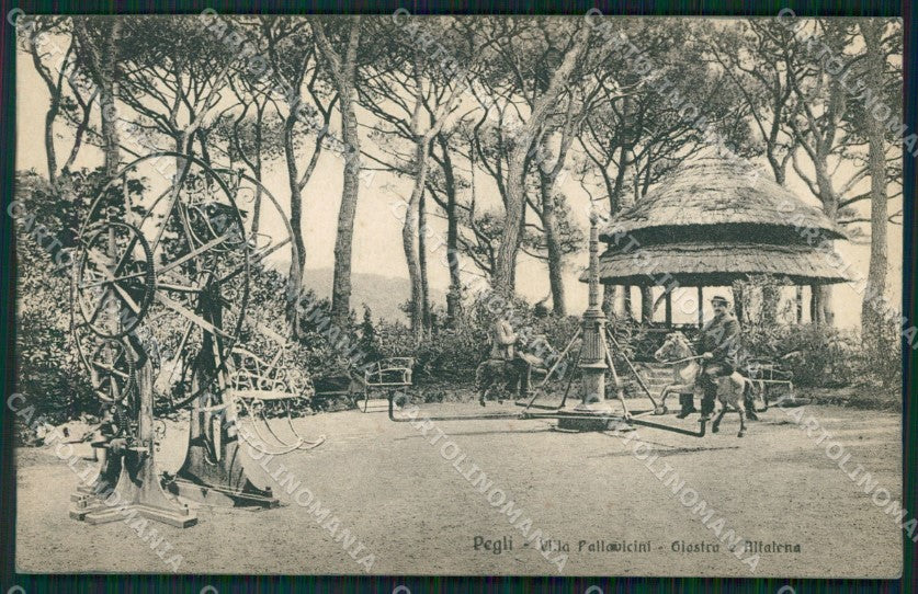 Genova Pegli Villa Pallavicini Giostra cartolina QZ6312 – fronte